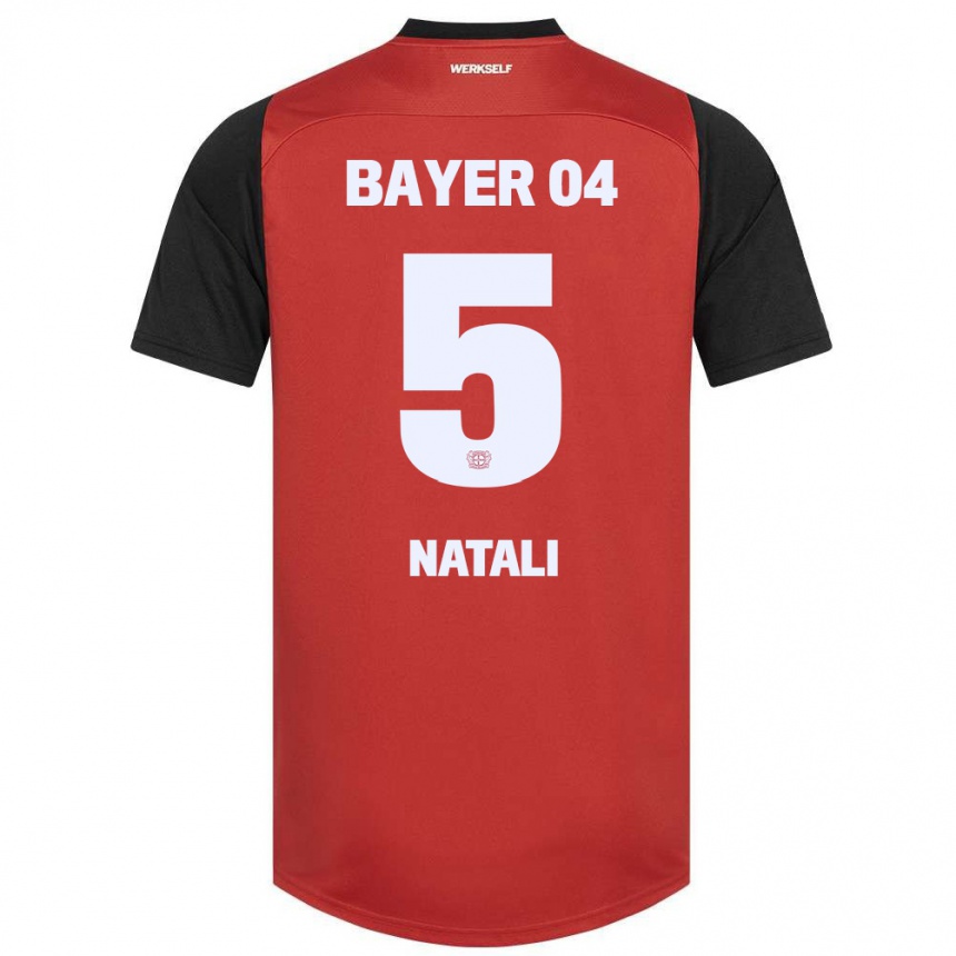 Kids Football Andrea Natali #5 Red Black Home Jersey 2024/25 T-Shirt Australia