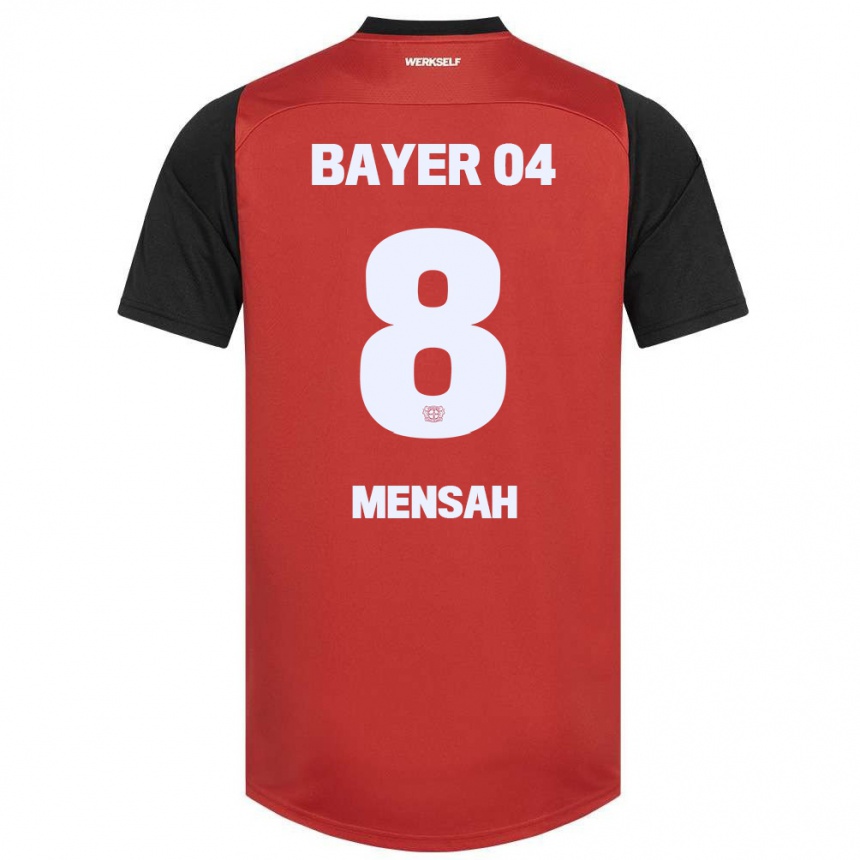 Kids Football Naba Mensah #8 Red Black Home Jersey 2024/25 T-Shirt Australia