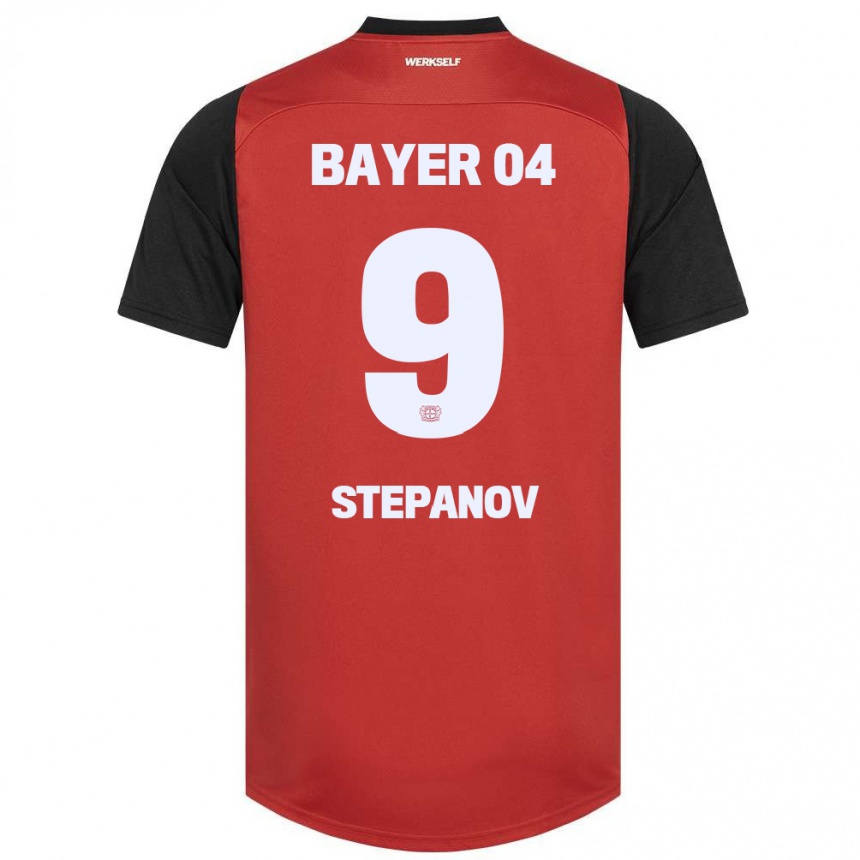 Kids Football Artem Stepanov #9 Red Black Home Jersey 2024/25 T-Shirt Australia