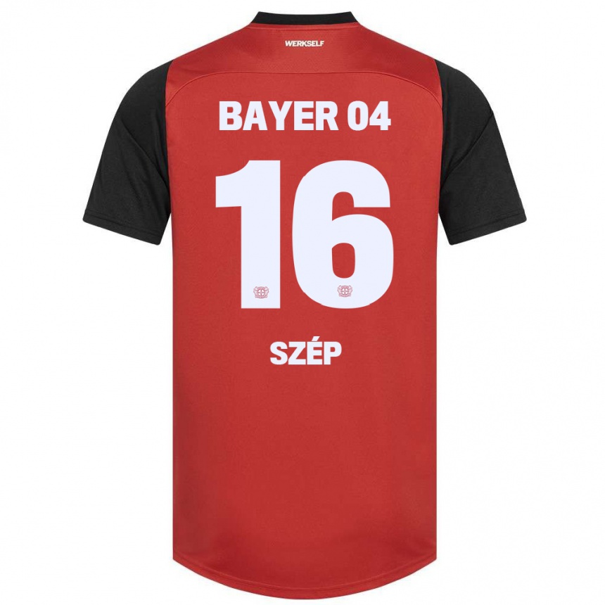 Kids Football Márton Szép #16 Red Black Home Jersey 2024/25 T-Shirt Australia