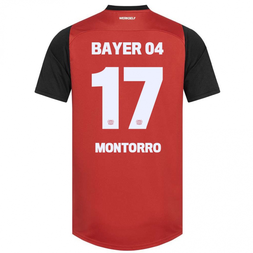 Kids Football Josuè Montorro #17 Red Black Home Jersey 2024/25 T-Shirt Australia