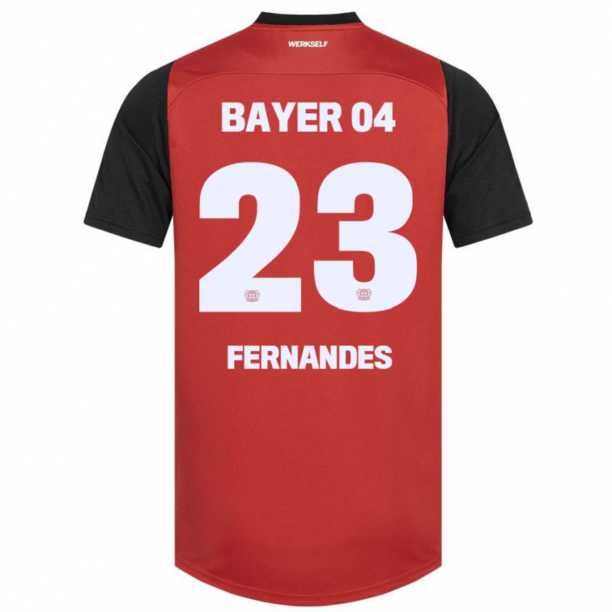 Kids Football Tyron Fernandes #23 Red Black Home Jersey 2024/25 T-Shirt Australia