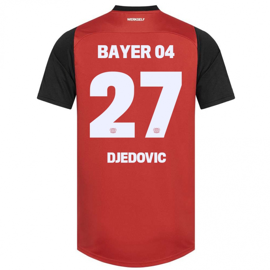 Kids Football Seldin Djedovic #27 Red Black Home Jersey 2024/25 T-Shirt Australia