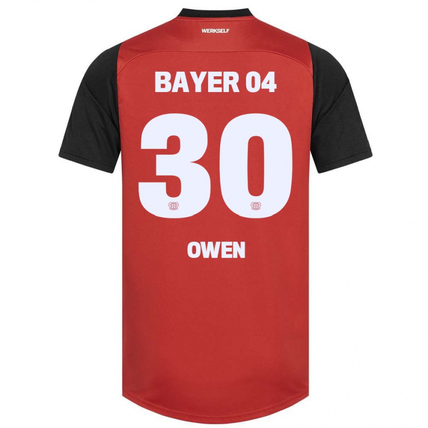 Kids Football Emmanuel Owen #30 Red Black Home Jersey 2024/25 T-Shirt Australia