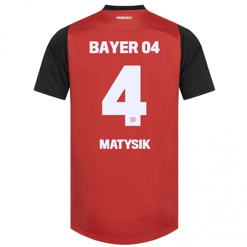 Kids Football Sylwia Matysik #4 Red Black Home Jersey 2024/25 T-Shirt Australia