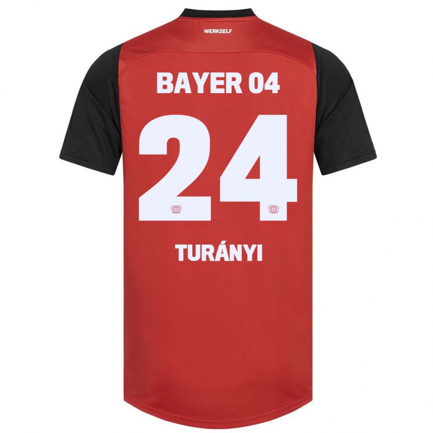 Kids Football Lilla Turányi #24 Red Black Home Jersey 2024/25 T-Shirt Australia