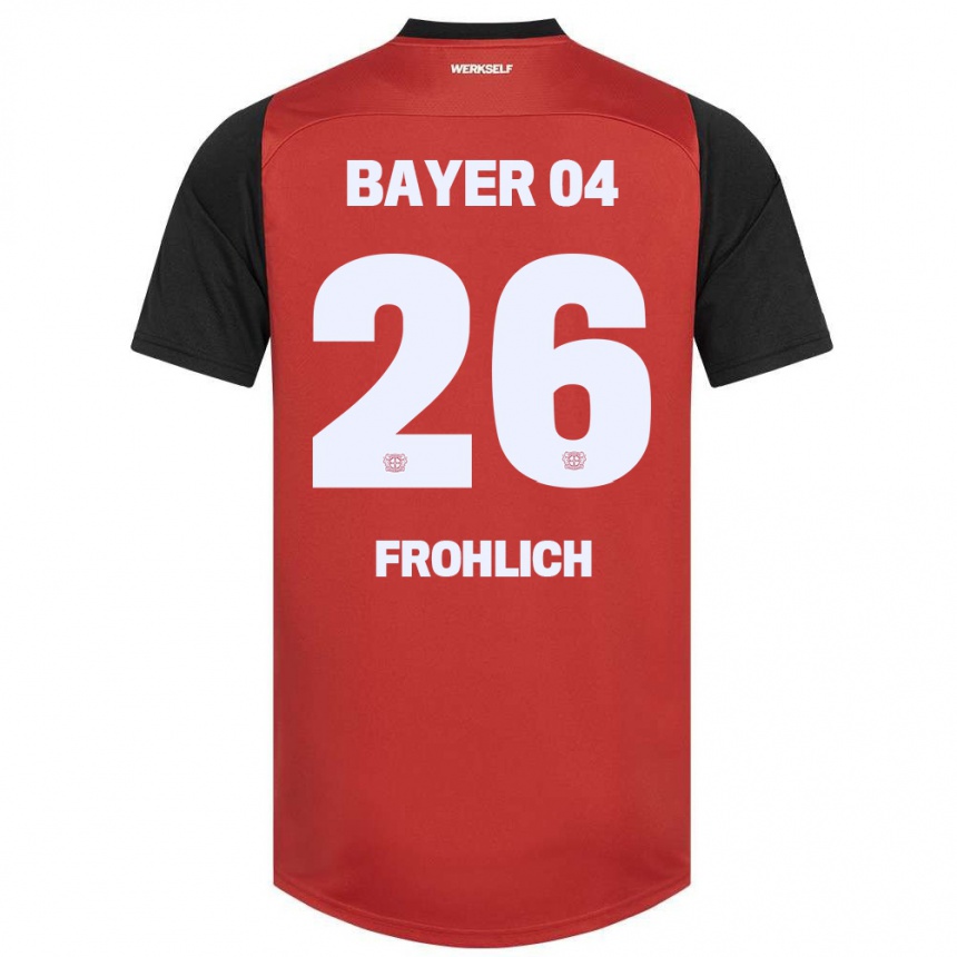 Kids Football Clara Fröhlich #26 Red Black Home Jersey 2024/25 T-Shirt Australia