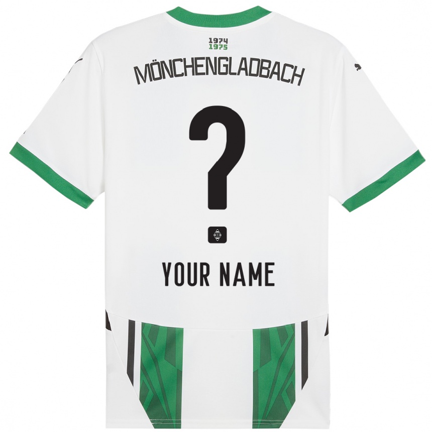 Kids Football Your Name #0 White Green Home Jersey 2024/25 T-Shirt Australia