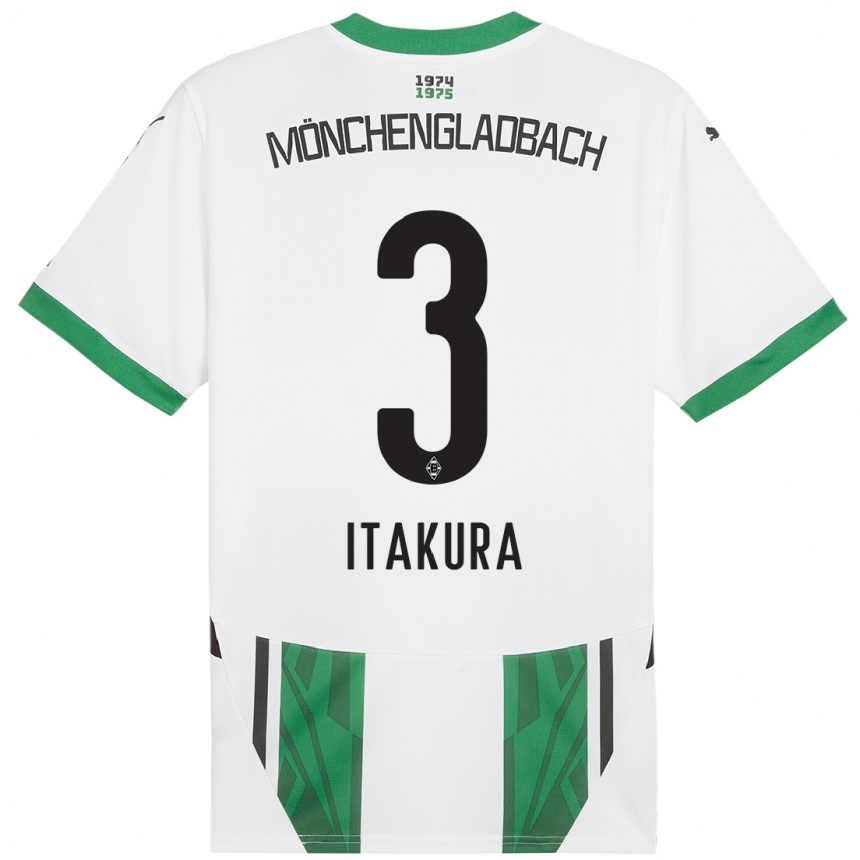 Kids Football Ko Itakura #3 White Green Home Jersey 2024/25 T-Shirt Australia