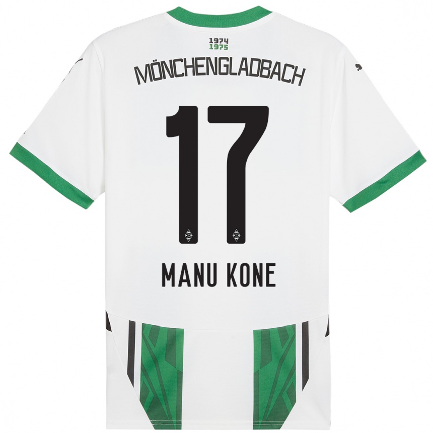 Kids Football Manu Koné #17 White Green Home Jersey 2024/25 T-Shirt Australia