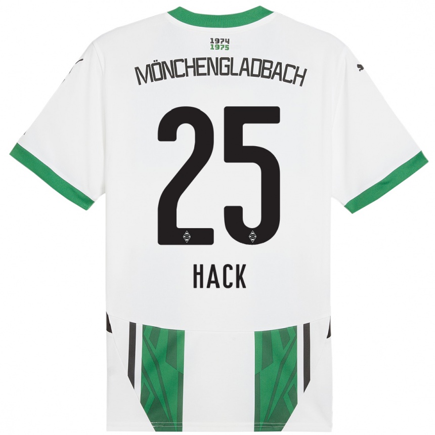 Kids Football Robin Hack #25 White Green Home Jersey 2024/25 T-Shirt Australia