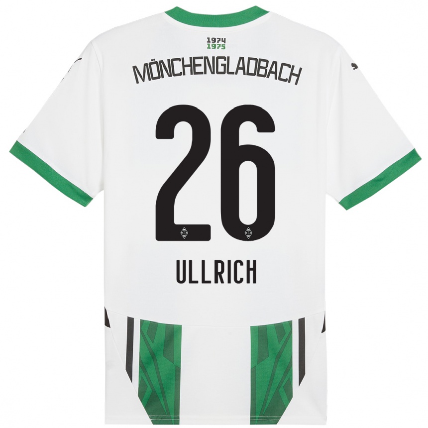 Kids Football Lukas Ullrich #26 White Green Home Jersey 2024/25 T-Shirt Australia