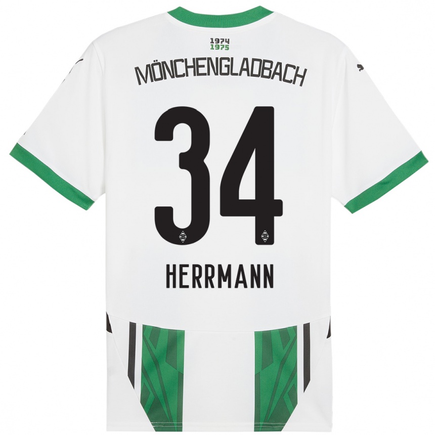 Kids Football Charles Herrmann #34 White Green Home Jersey 2024/25 T-Shirt Australia