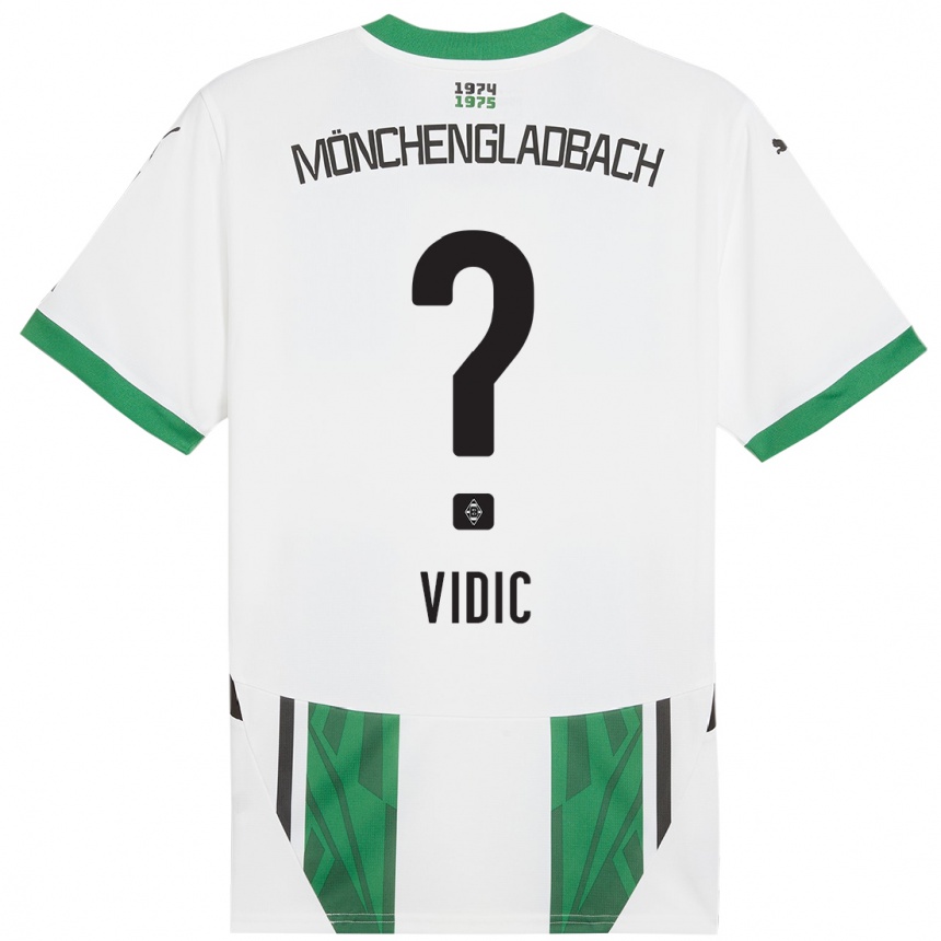 Kids Football Nico Vidic #0 White Green Home Jersey 2024/25 T-Shirt Australia