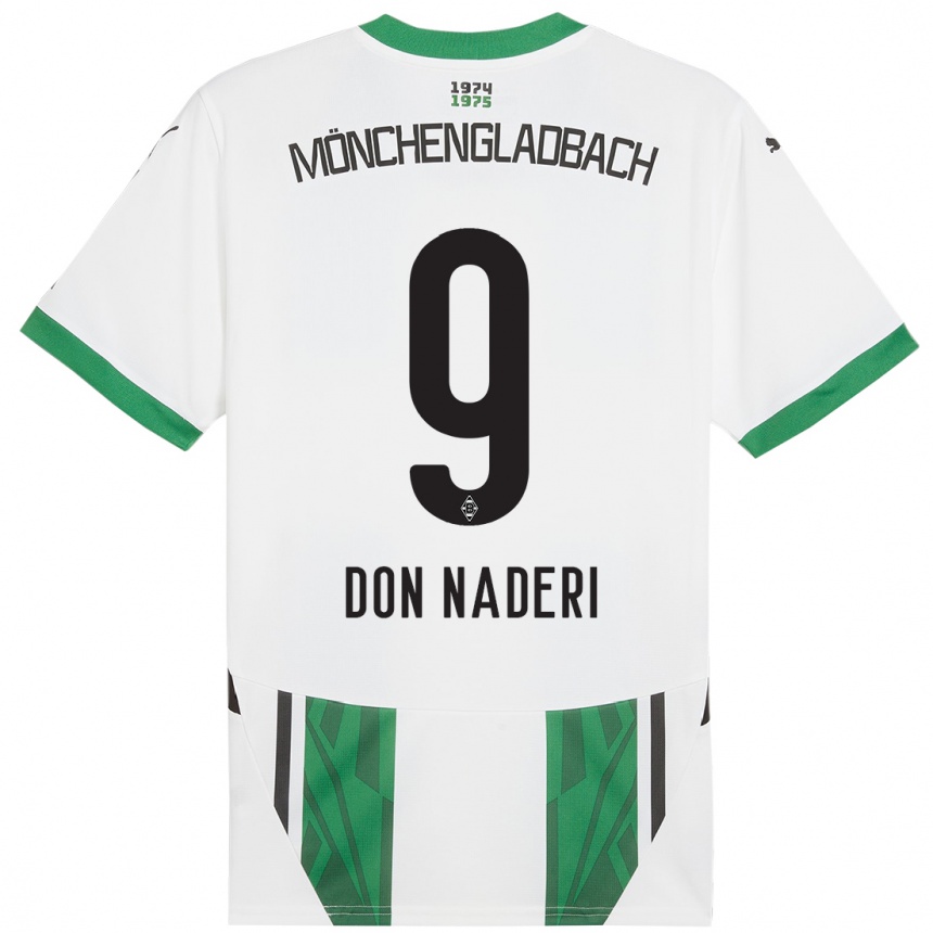 Kids Football Ryan Don Naderi #9 White Green Home Jersey 2024/25 T-Shirt Australia