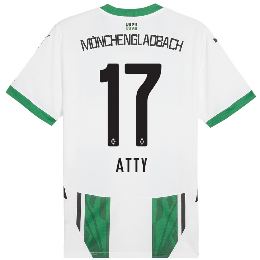 Kids Football Yassir Atty #17 White Green Home Jersey 2024/25 T-Shirt Australia