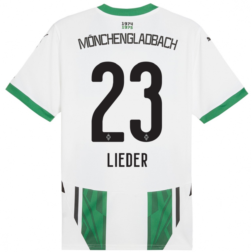 Kids Football Michel Lieder #23 White Green Home Jersey 2024/25 T-Shirt Australia