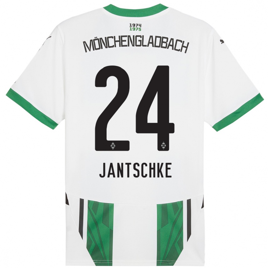 Kids Football Tony Jantschke #24 White Green Home Jersey 2024/25 T-Shirt Australia