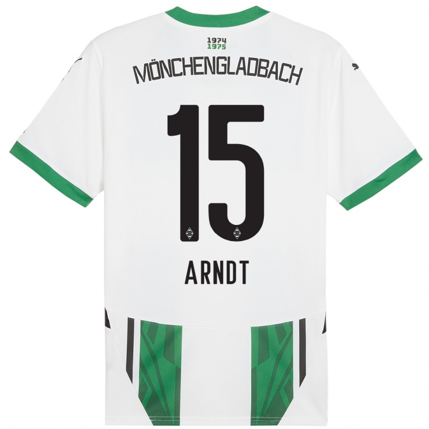 Kids Football Leo Arndt #15 White Green Home Jersey 2024/25 T-Shirt Australia