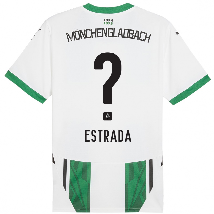 Kids Football Joshua Jong Estrada #0 White Green Home Jersey 2024/25 T-Shirt Australia