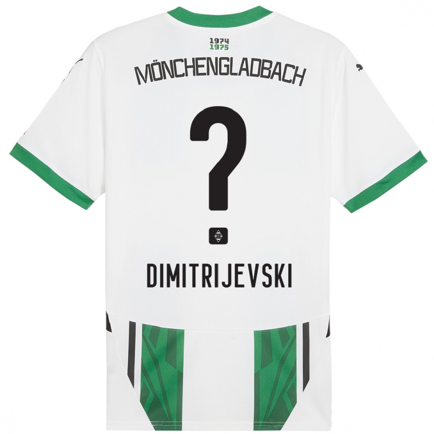 Kids Football Maximilian Dimitrijevski #0 White Green Home Jersey 2024/25 T-Shirt Australia