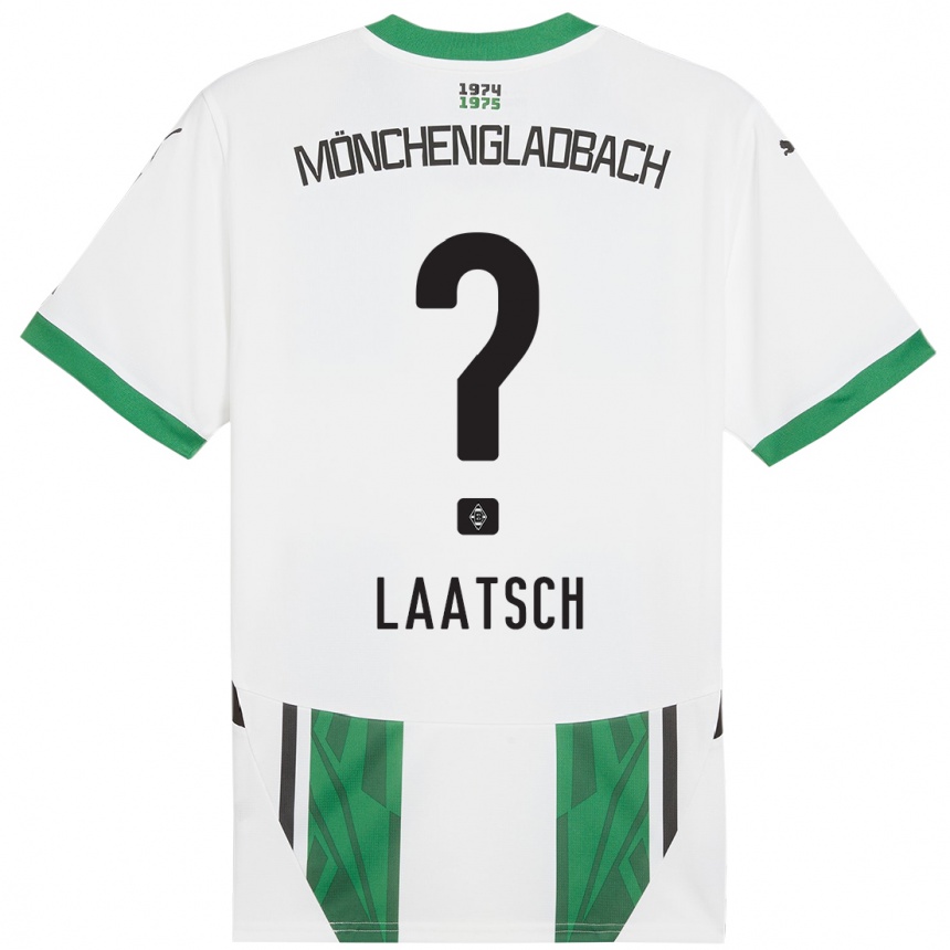 Kids Football Leonard Laatsch #0 White Green Home Jersey 2024/25 T-Shirt Australia