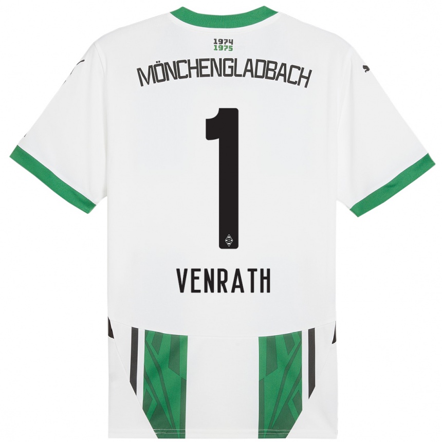 Kids Football Lisa Venrath #1 White Green Home Jersey 2024/25 T-Shirt Australia