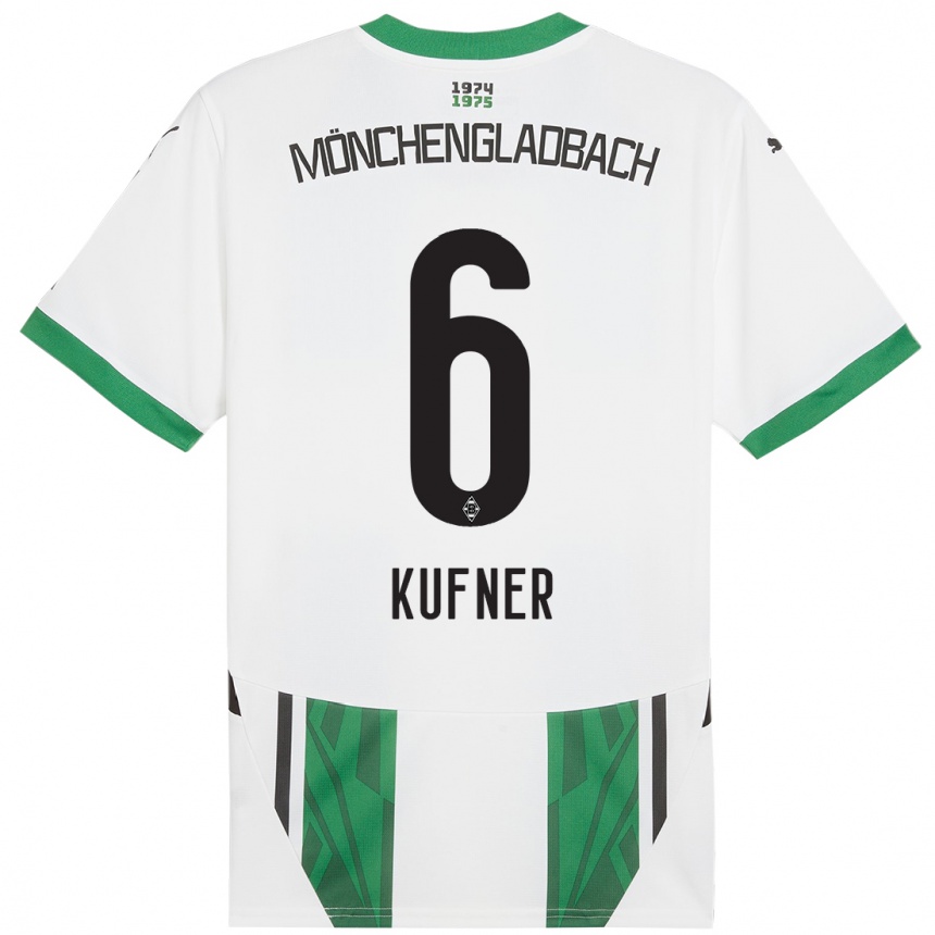 Kids Football Anne-Catherine Kufner #6 White Green Home Jersey 2024/25 T-Shirt Australia