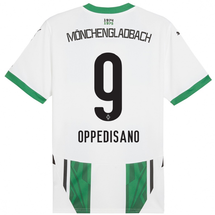 Kids Football Valentina Oppedisano #9 White Green Home Jersey 2024/25 T-Shirt Australia