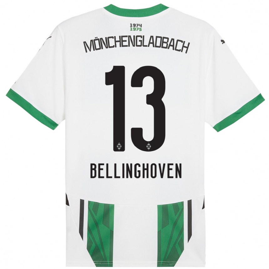 Kids Football Christina Bellinghoven #13 White Green Home Jersey 2024/25 T-Shirt Australia