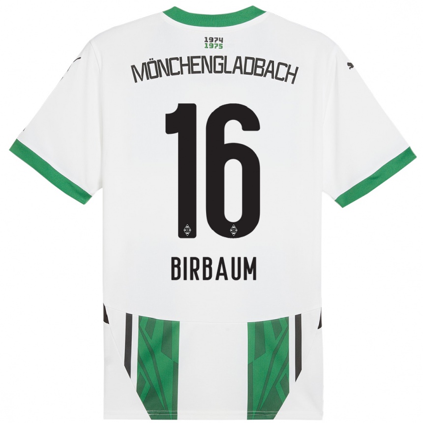 Kids Football Anne Birbaum #16 White Green Home Jersey 2024/25 T-Shirt Australia