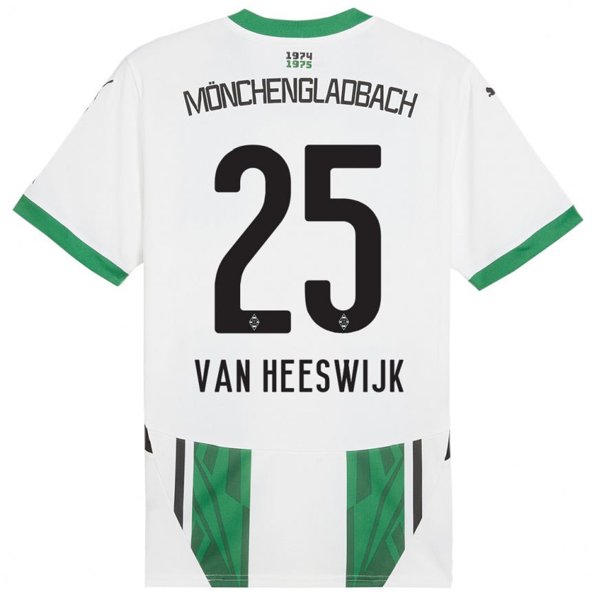 Kids Football Amber Van Heeswijk #25 White Green Home Jersey 2024/25 T-Shirt Australia