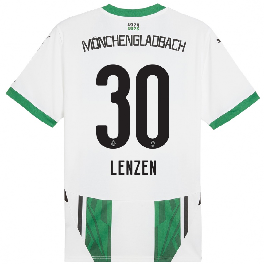 Kids Football Hannah Lenzen #30 White Green Home Jersey 2024/25 T-Shirt Australia