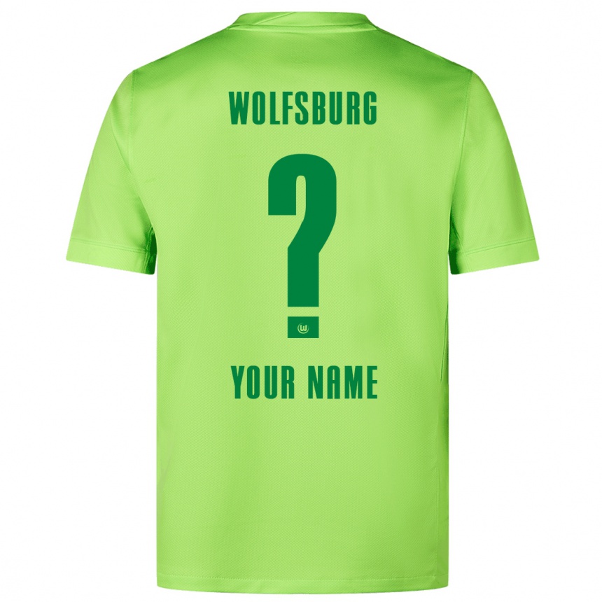 Kids Football Your Name #0 Fluorescent Green Home Jersey 2024/25 T-Shirt Australia