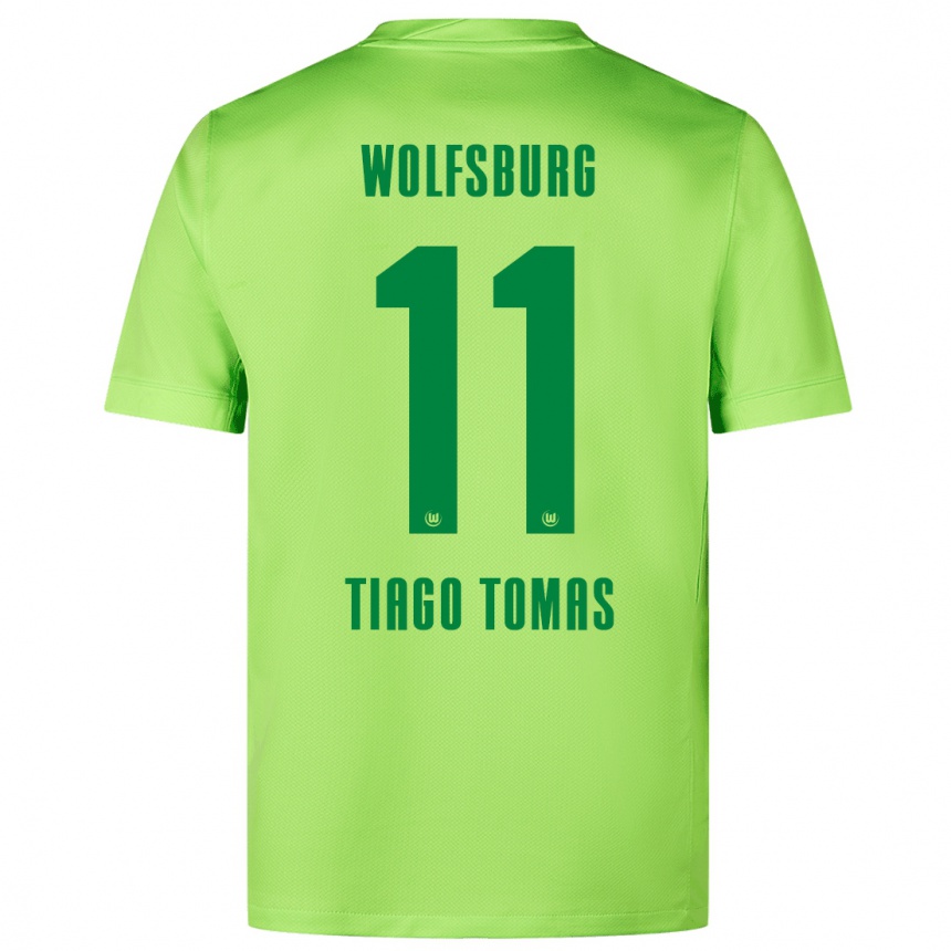 Kids Football Tiago Tomás #11 Fluorescent Green Home Jersey 2024/25 T-Shirt Australia