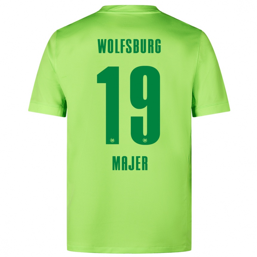 Kids Football Lovro Majer #19 Fluorescent Green Home Jersey 2024/25 T-Shirt Australia