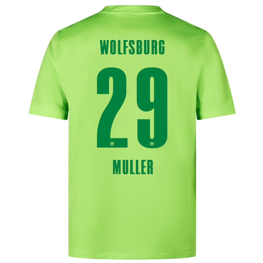 Kids Football Marius Müller #29 Fluorescent Green Home Jersey 2024/25 T-Shirt Australia