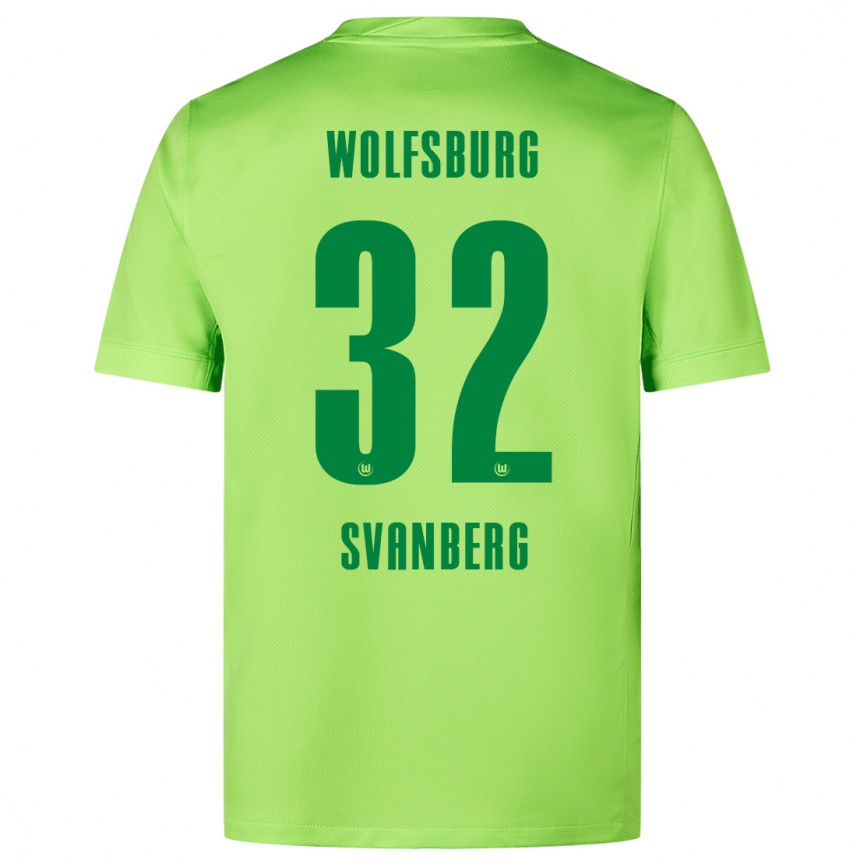 Kids Football Mattias Svanberg #32 Fluorescent Green Home Jersey 2024/25 T-Shirt Australia