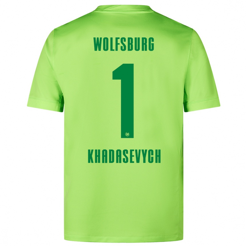 Kids Football Kyrylo Khadasevych #1 Fluorescent Green Home Jersey 2024/25 T-Shirt Australia