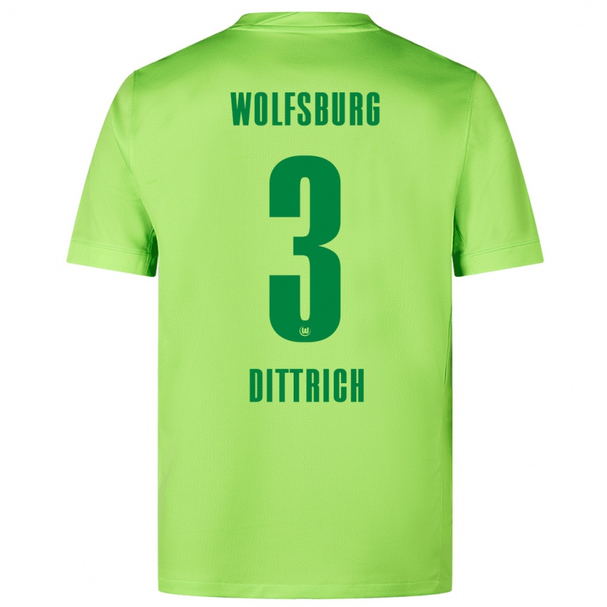 Kids Football Elia Dittrich #3 Fluorescent Green Home Jersey 2024/25 T-Shirt Australia