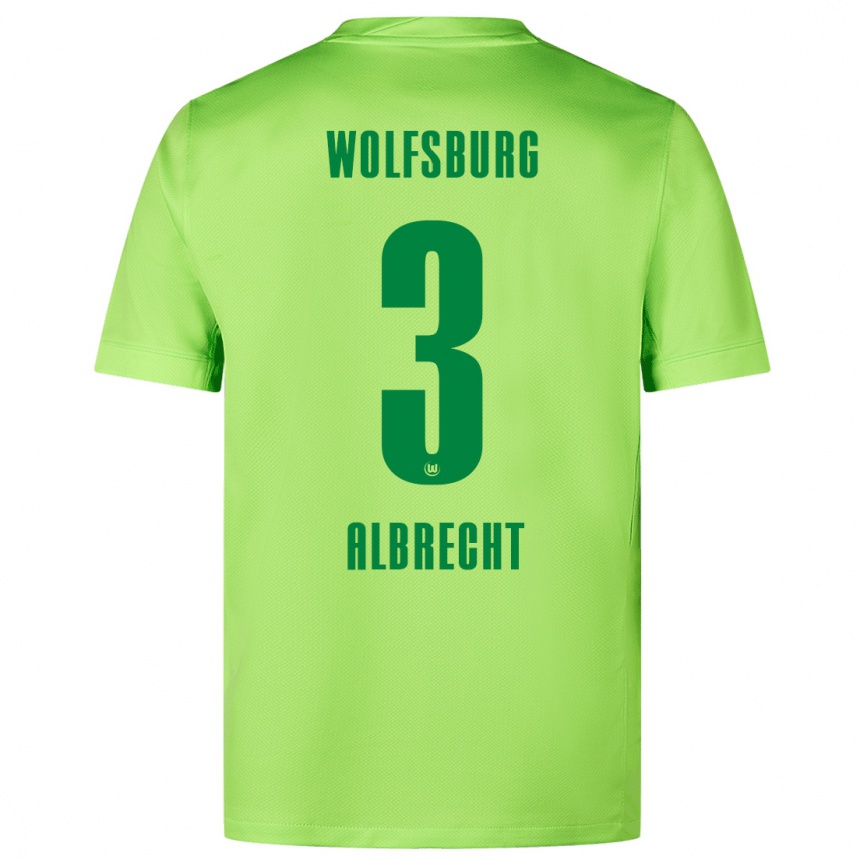 Kids Football Ben Albrecht #3 Fluorescent Green Home Jersey 2024/25 T-Shirt Australia