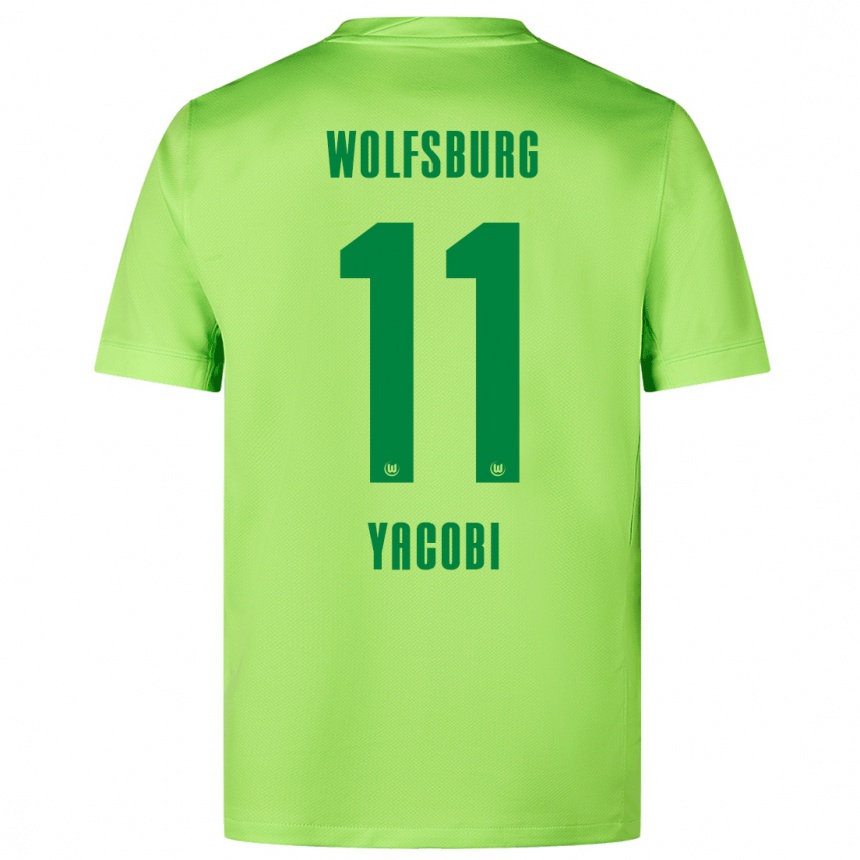 Kids Football Nilas Yacobi #11 Fluorescent Green Home Jersey 2024/25 T-Shirt Australia