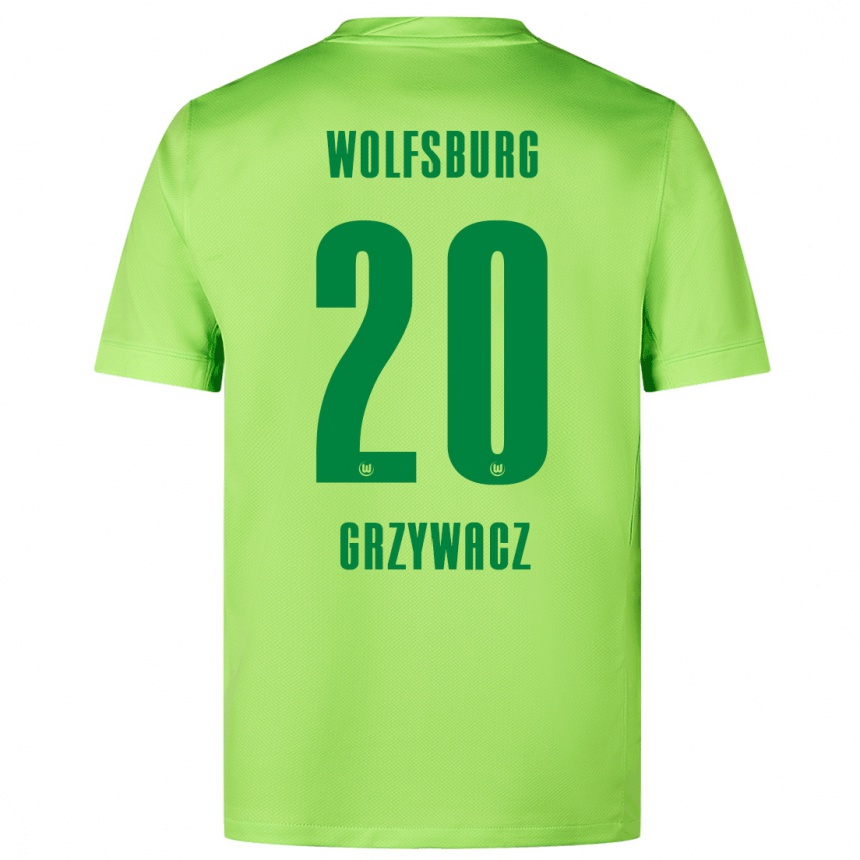 Kids Football Eryk Grzywacz #20 Fluorescent Green Home Jersey 2024/25 T-Shirt Australia