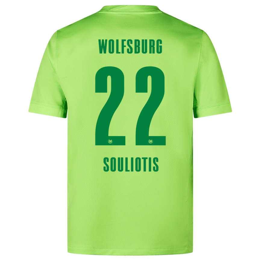 Kids Football Spyridon Souliotis #22 Fluorescent Green Home Jersey 2024/25 T-Shirt Australia