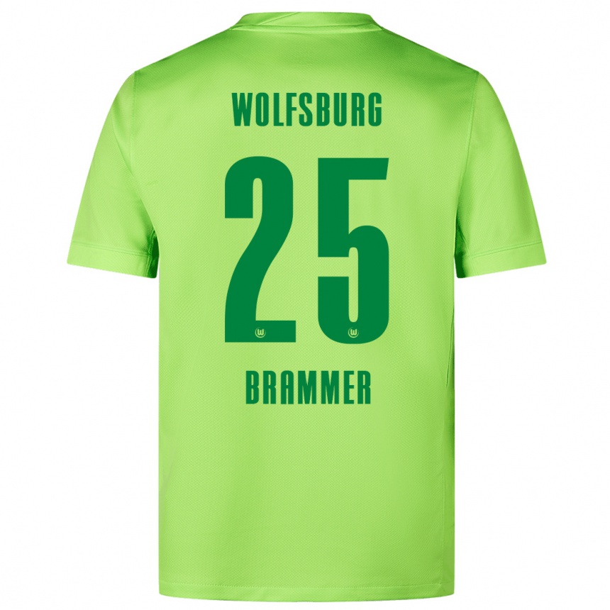 Kids Football Ole Brammer #25 Fluorescent Green Home Jersey 2024/25 T-Shirt Australia