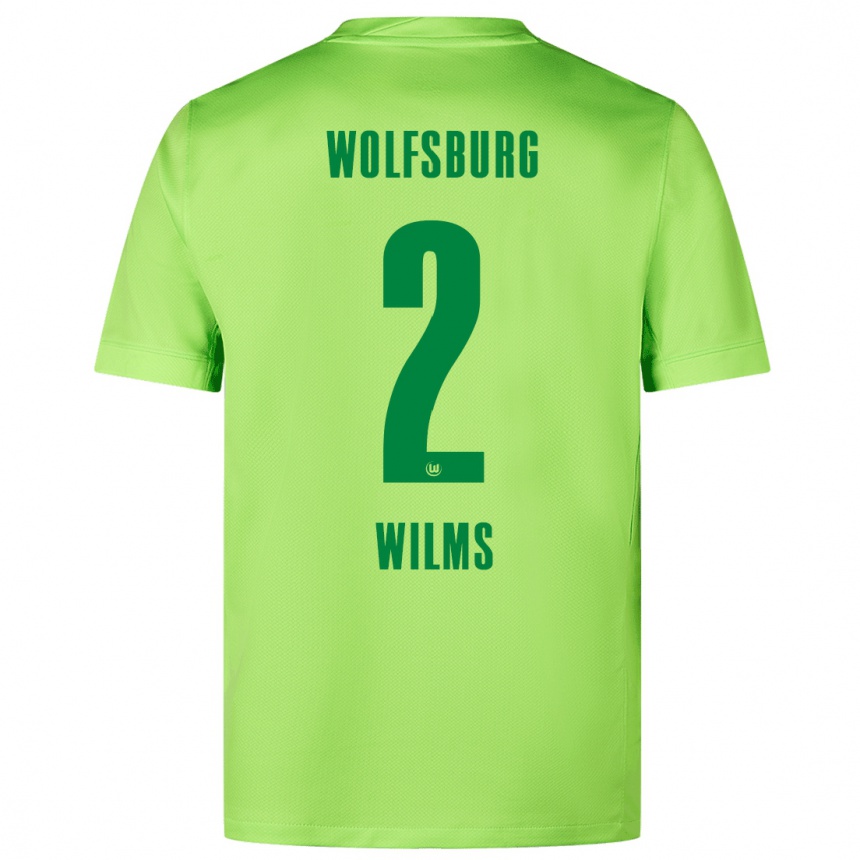 Kids Football Lynn Wilms #2 Fluorescent Green Home Jersey 2024/25 T-Shirt Australia