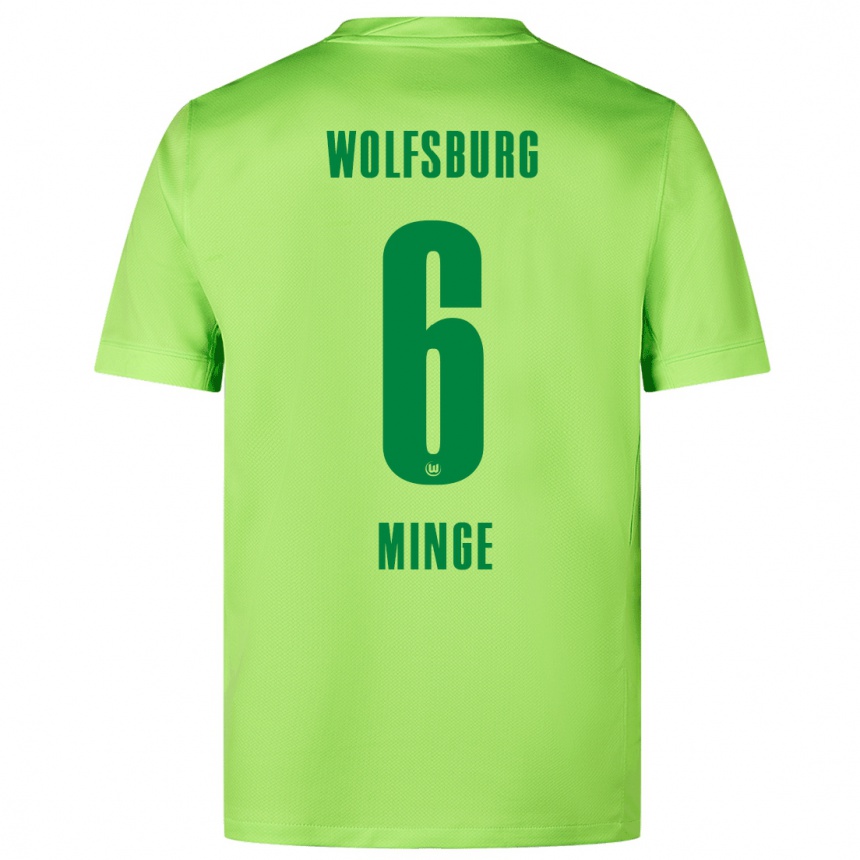 Kids Football Janina Minge #6 Fluorescent Green Home Jersey 2024/25 T-Shirt Australia