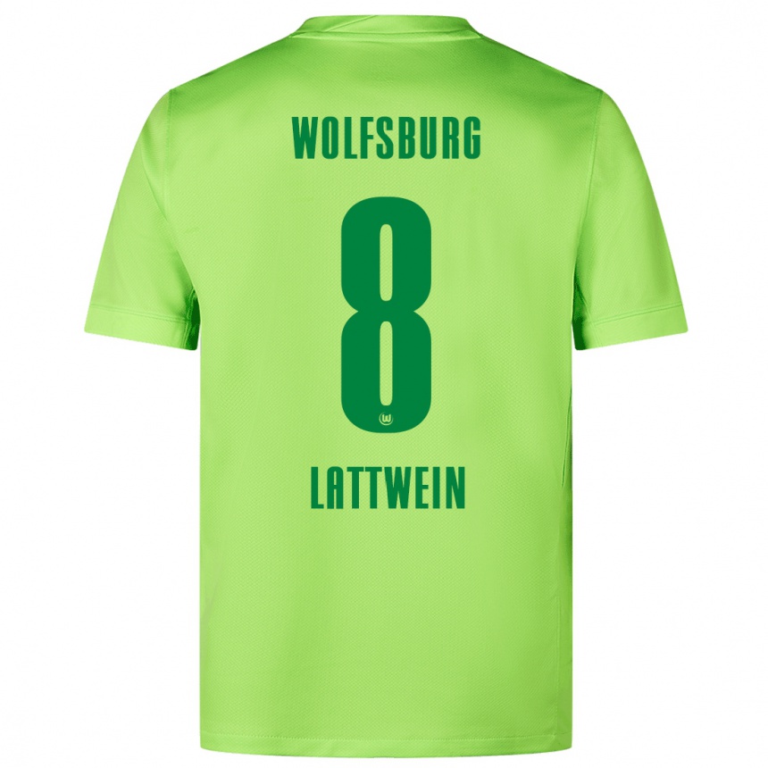 Kids Football Lena Lattwein #8 Fluorescent Green Home Jersey 2024/25 T-Shirt Australia