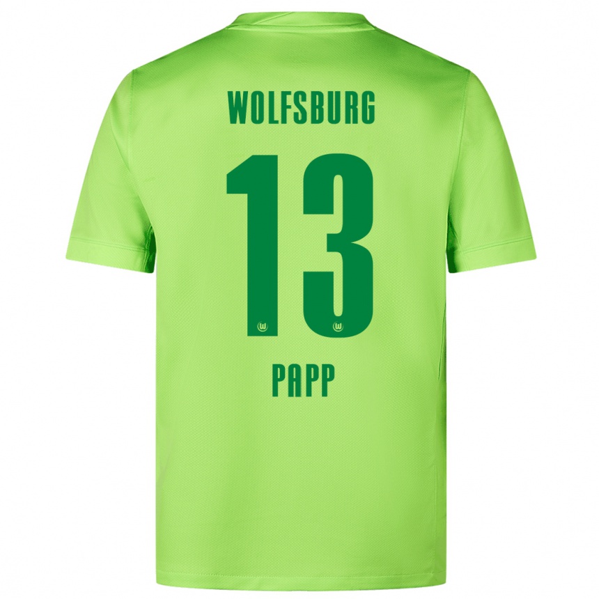 Kids Football Luca Papp #13 Fluorescent Green Home Jersey 2024/25 T-Shirt Australia