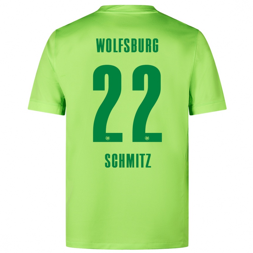 Kids Football Lisa Schmitz #22 Fluorescent Green Home Jersey 2024/25 T-Shirt Australia